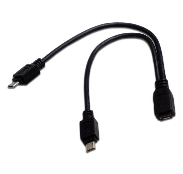 MicroUSB Y-Adapter Buchse zu 2x Stecker