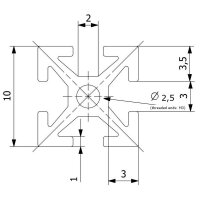 MakerBeam Profilsystem 100 mm 16 Stk. Schwarz