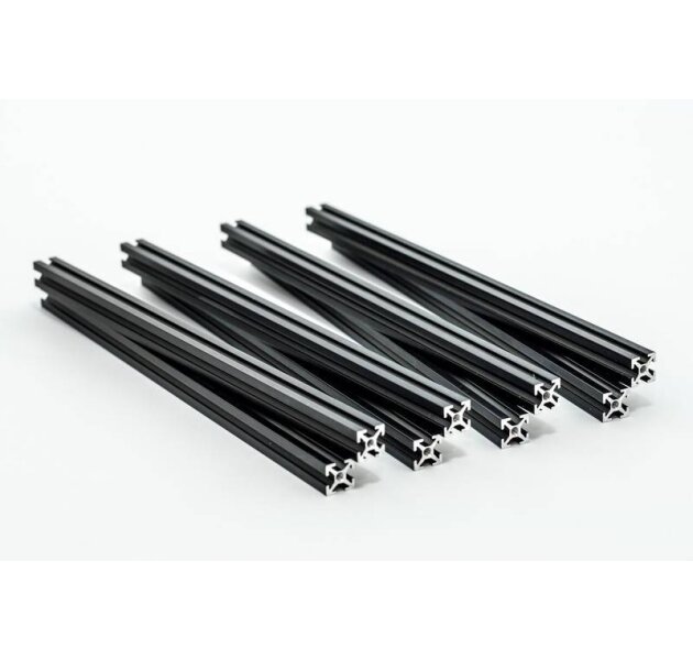 MakerBeam Profilsystem 200 mm 8 Stk. Schwarz