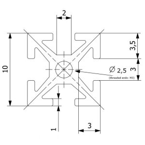 MakerBeam Profilsystem 900 mm Silber