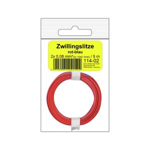 Zwillingslitze 0,08 mm² / 5 m rot-blau in SB Beutel