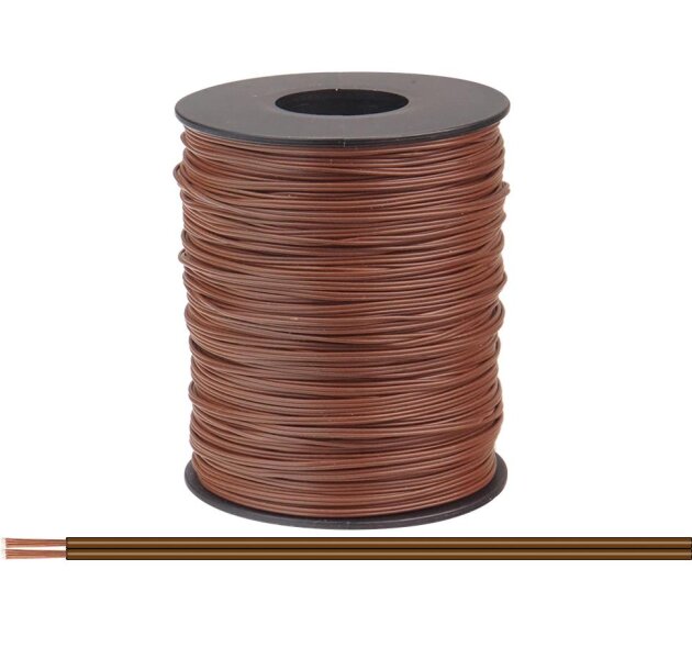 Zwillingslitze 0,08 mm² / 100 m braun-braun