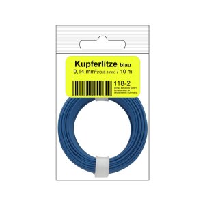 Kupferschalt Litze  0,14 mm² / 10 m / blau in SB Beutel