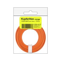 Kupferschalt Litze  0,25 mm² / 10 m / orange in SB Beutel