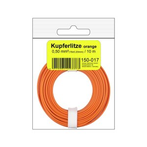 Kupferschalt Litze  0,50 mm² / 10 m / orange in SB...