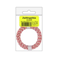 Zwillingslitze 0,04 mm² / 10 m rot-weiß in SB