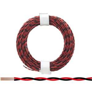 Zwillingslitze 0,04 mm² / 10 m rot-schwarz