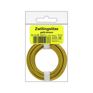 Zwillingslitze 0,25 mm² / 5 m gelb-braun in SB