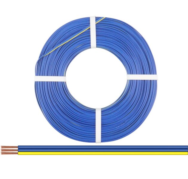 Drillingslitze 0,14 mm² / 50 m blau-blau-gelb