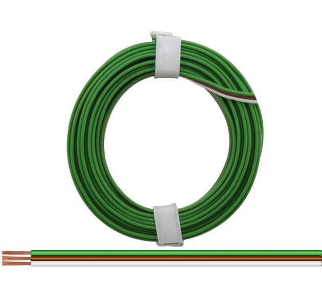 Drillingslitze 0,14 mm² / 5 m grün-braun-weiss