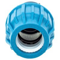 Jason Kupplung PP 32 mm x 1" Klemm x Innengewinde 16bar Schwarz/Blau DVGW/KIWA/WRAS/SVGW