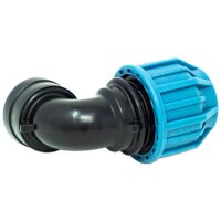 Jason Winkel 90° PP 25 mm x 3/4" Klemm x Innengewinde 16bar Schwarz/Blau DVGW/KIWA/WRAS/SVGW