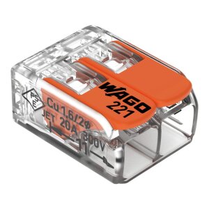 Wago Verbindungsklemme Compact, 221-412, 2 Leiter 1...
